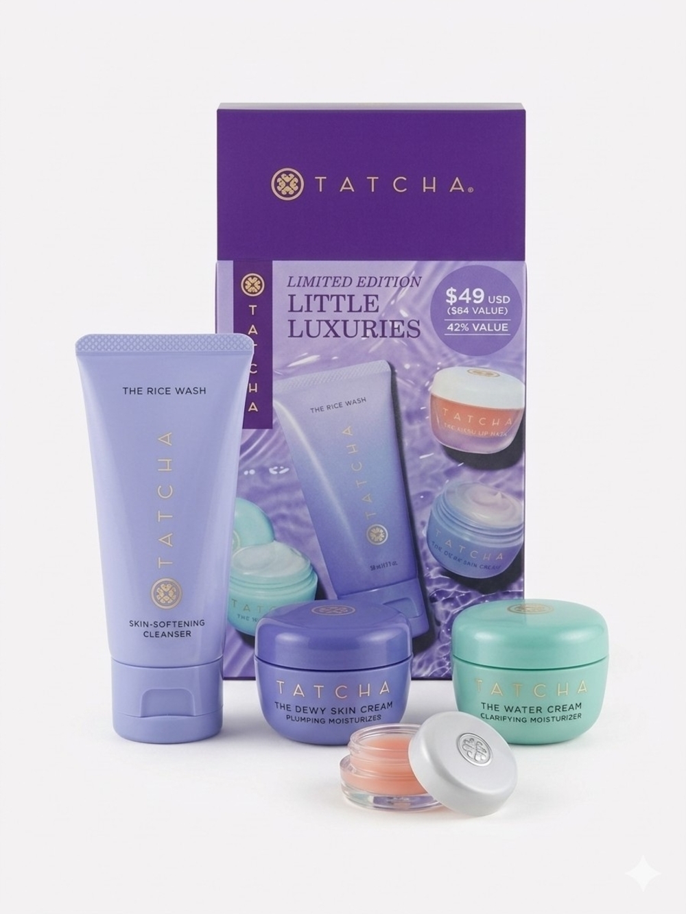 NIB Tatcha Limited Edition Little Luxuries 4-Piece Skincare Value Set